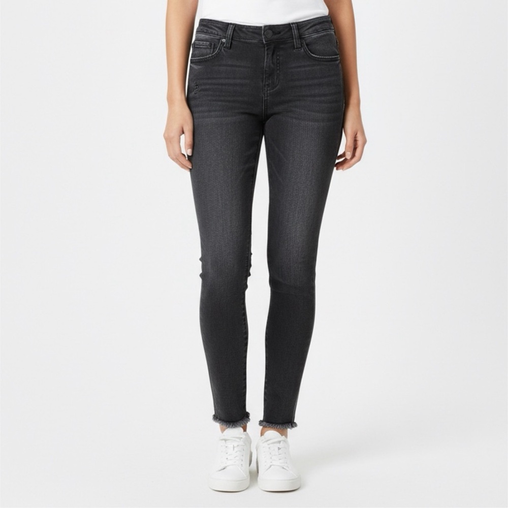 Kut From the Kloth Women's Black Distressed Ankle Length Skinny Jeans Size 4